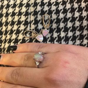 Opal ring & earrings set
